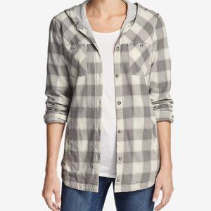 Hooded flannel shirt jacket